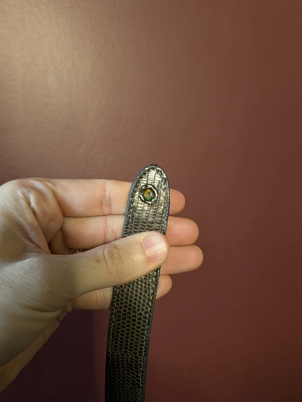 KIESELSTEIN-CORD 925 Sterling Silver Gold Vermeil Lizard Skin MCM Belt 32